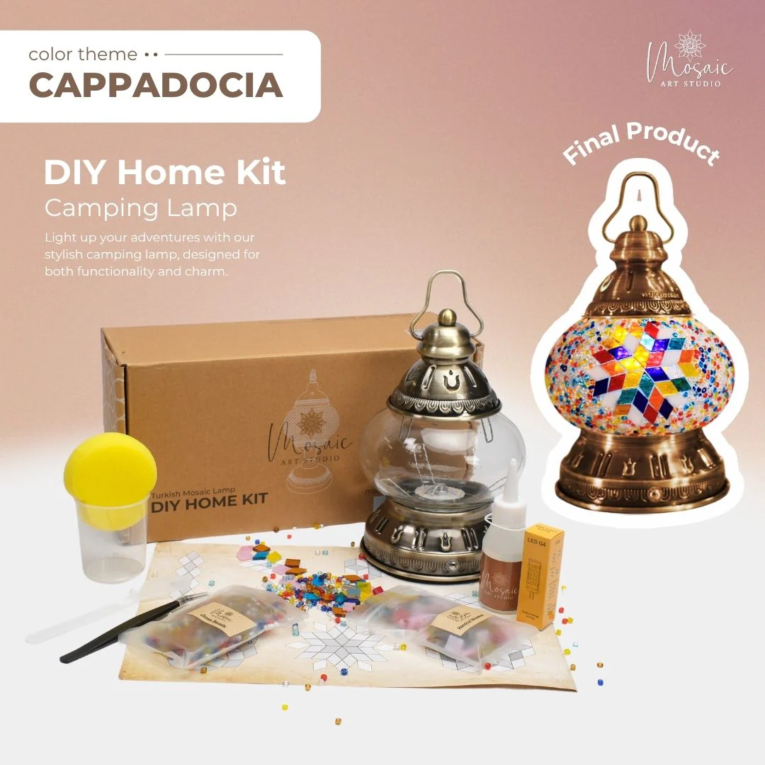 DIY Turkish Mosaic Lamp Kit – Cappadocia Inspired Colors - Image 4