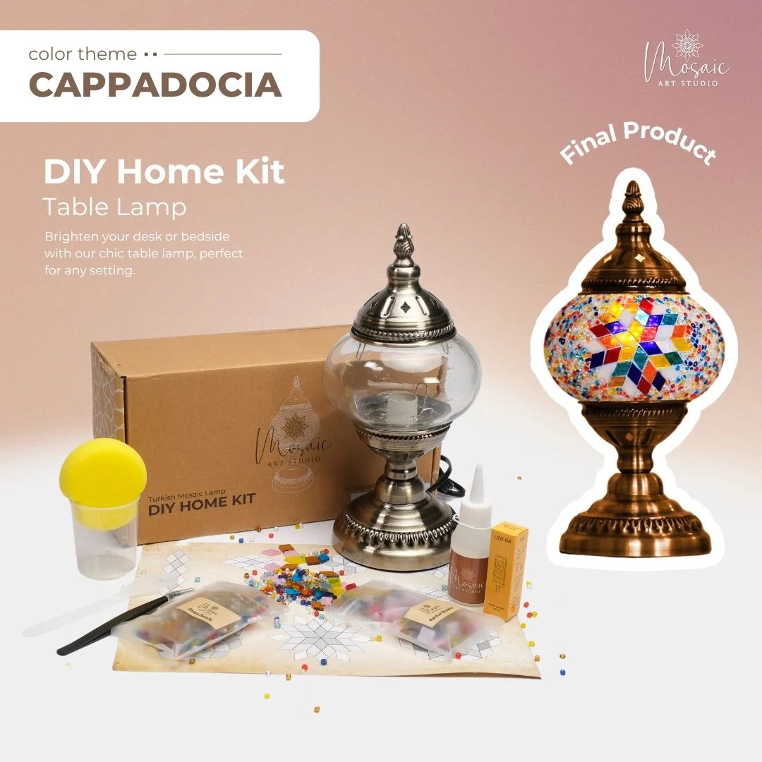 DIY Turkish Mosaic Lamp Kit – Cappadocia Inspired Colors - Image 5