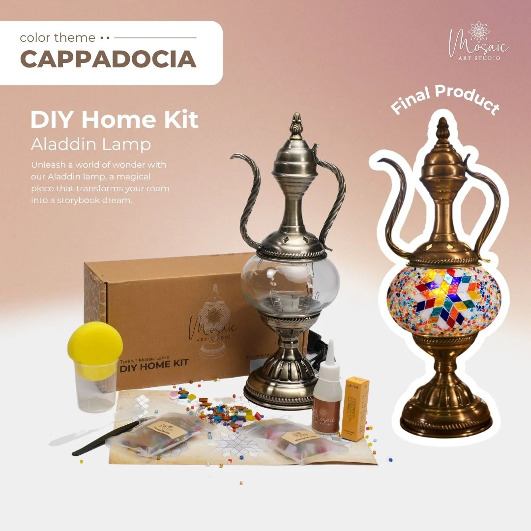 DIY Turkish Mosaic Lamp Kit – Cappadocia Inspired Colors - Image 6