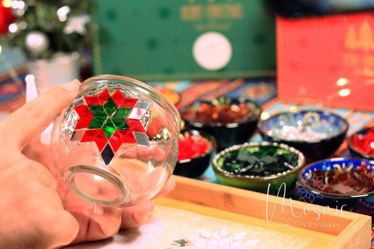 "Christmas" Mosaic Candle Holder DIY Home Kit - Image 4