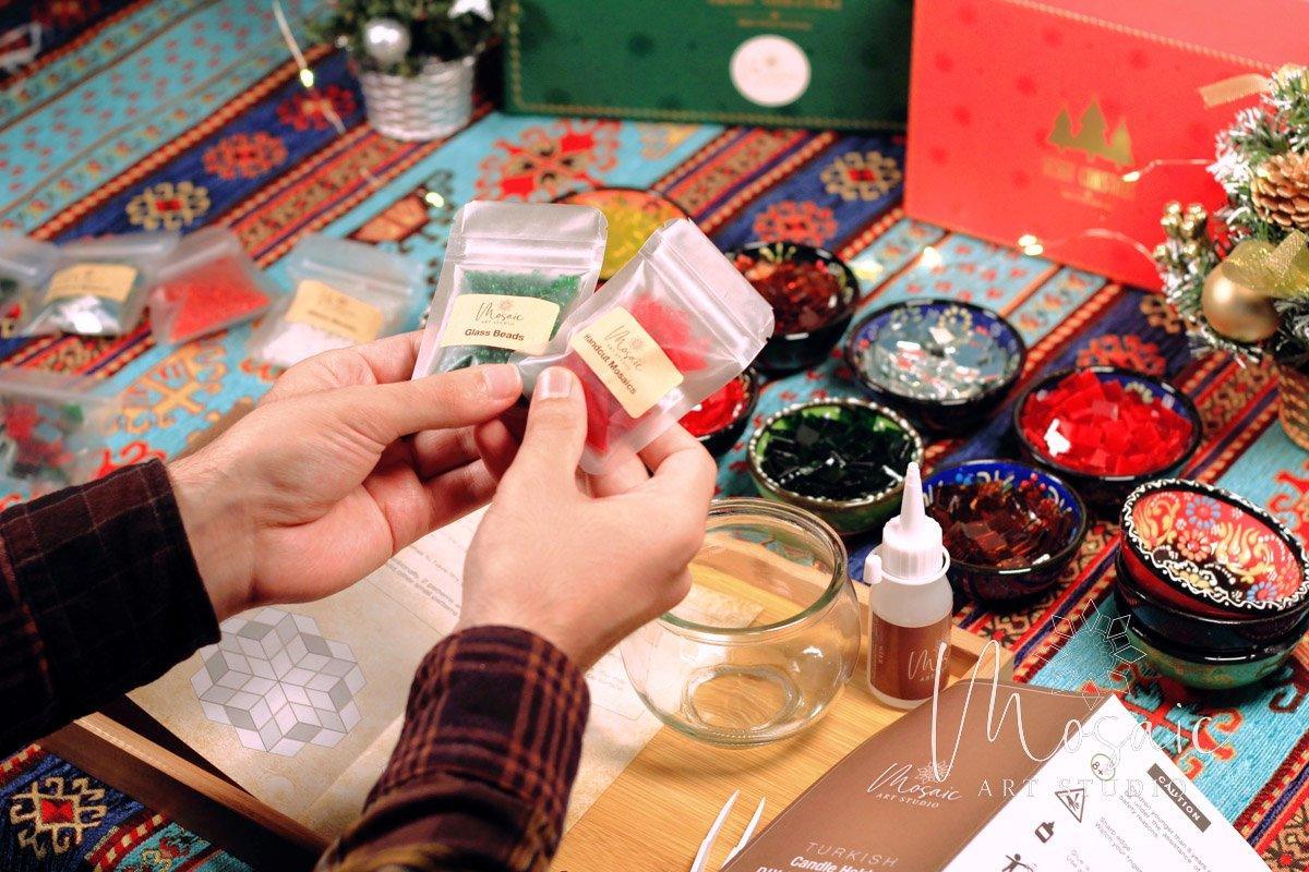 "Christmas" Mosaic Candle Holder DIY Home Kit - Image 6