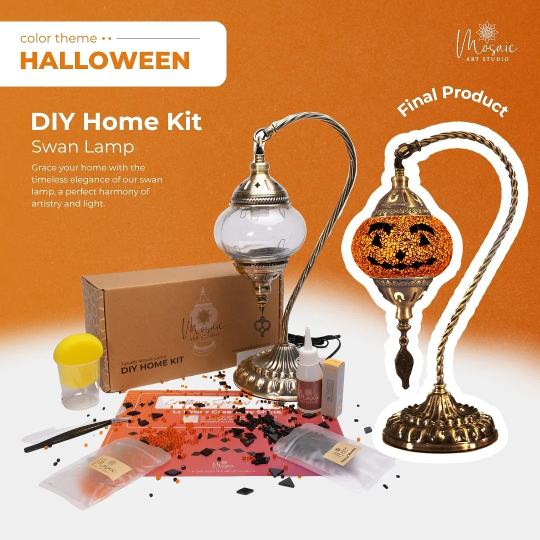 DIY Turkish Mosaic Lamp Kit – Halloween Theme - Image 3