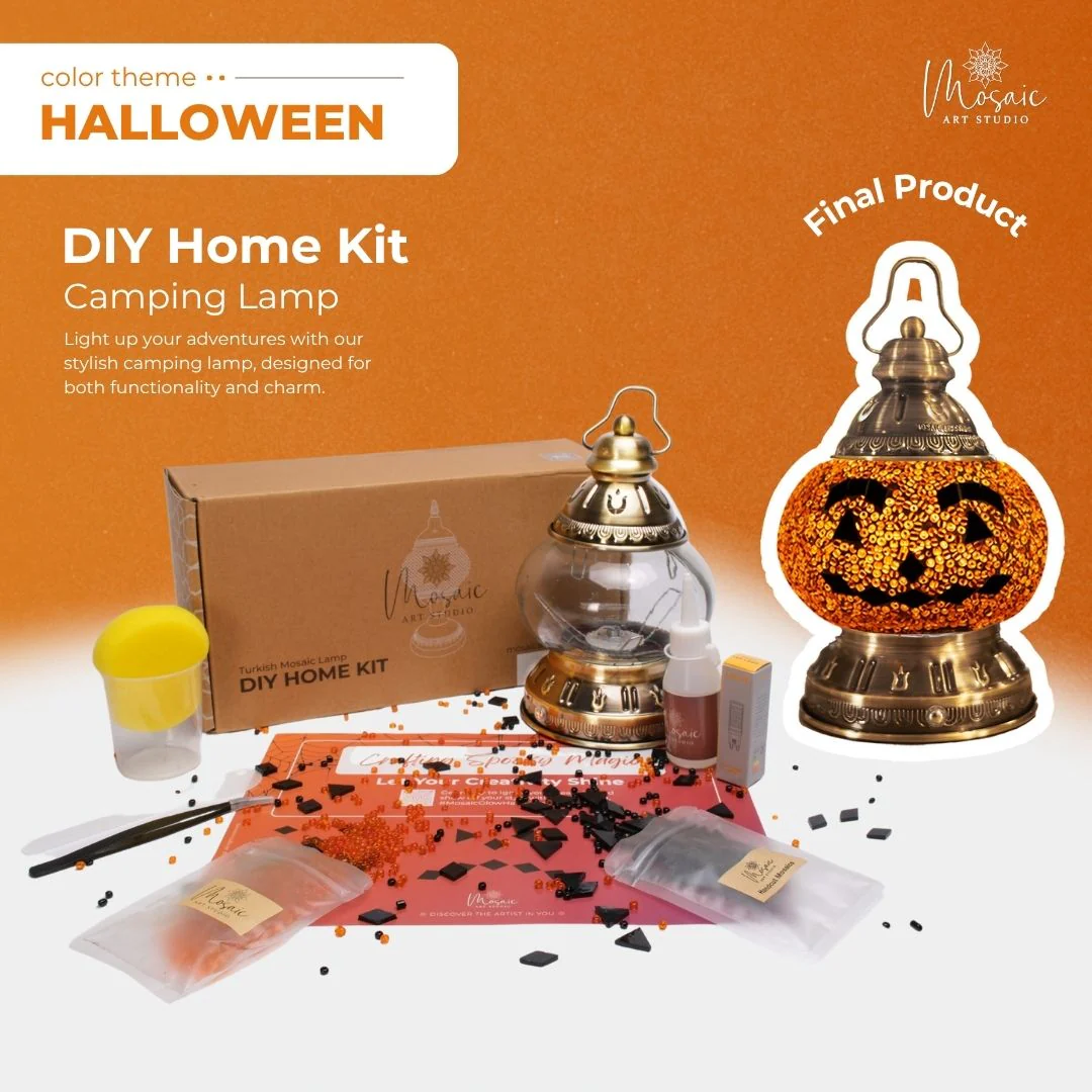 DIY Turkish Mosaic Lamp Kit – Halloween Theme - Image 4