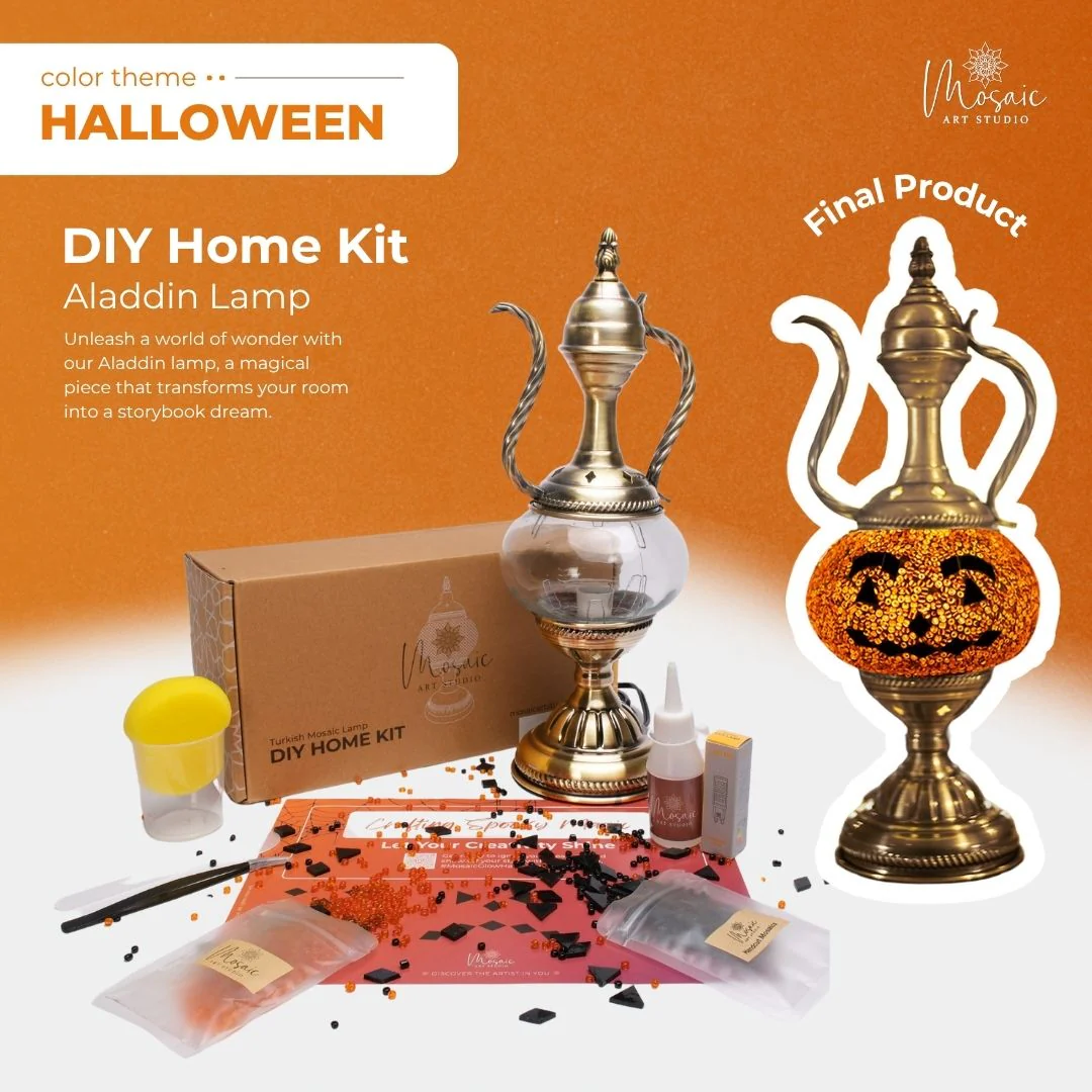 DIY Turkish Mosaic Lamp Kit – Halloween Theme - Image 5