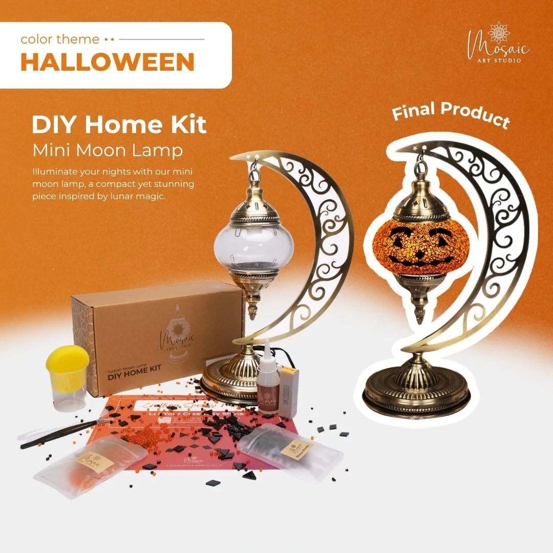 DIY Turkish Mosaic Lamp Kit – Halloween Theme - Image 6