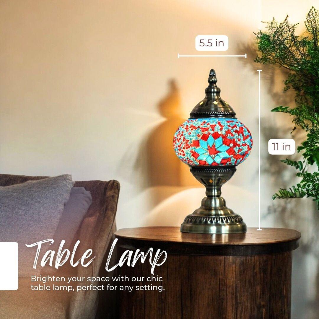 Ready-made Mosaic Lamp - Red & Blue Blossoms