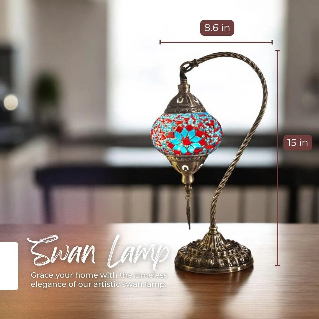 Ready-made Mosaic Lamp - Red & Blue Blossoms - Image 5