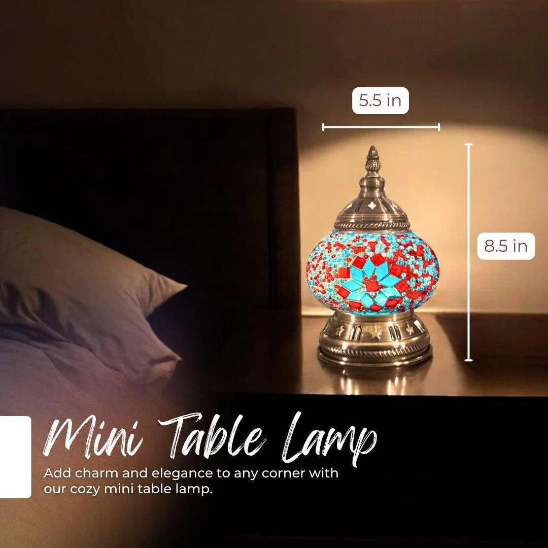 Ready-made Mosaic Lamp - Red & Blue Blossoms - Image 6