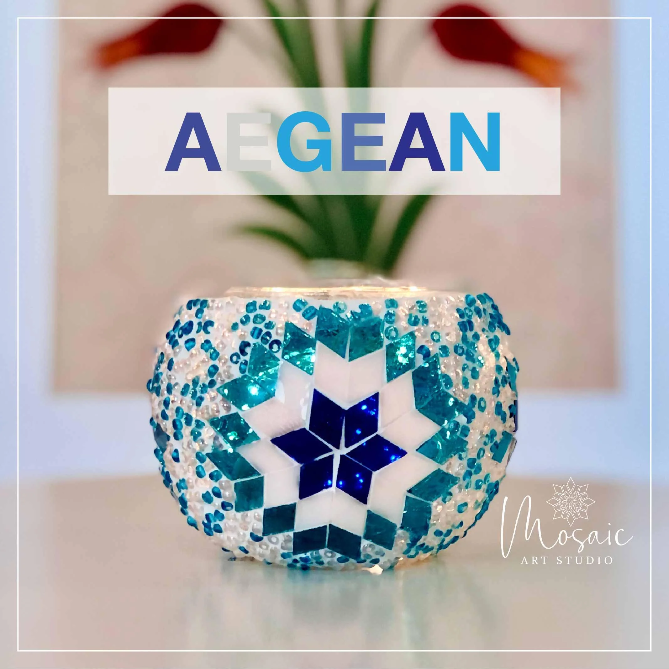 Mosaic Candle Holder DIY Home Kit "AEGEAN" - Image 7