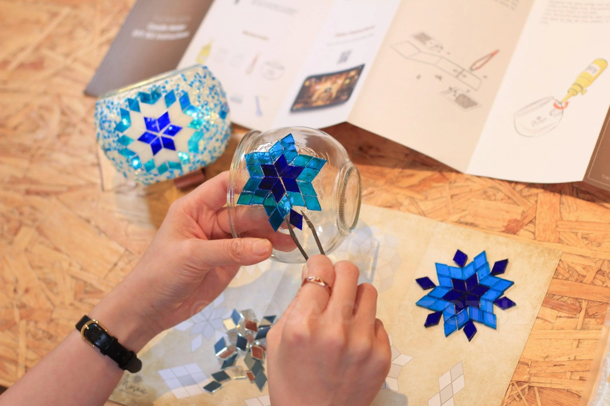 Mosaic Candle Holder DIY Home Kit "AEGEAN" - Image 8