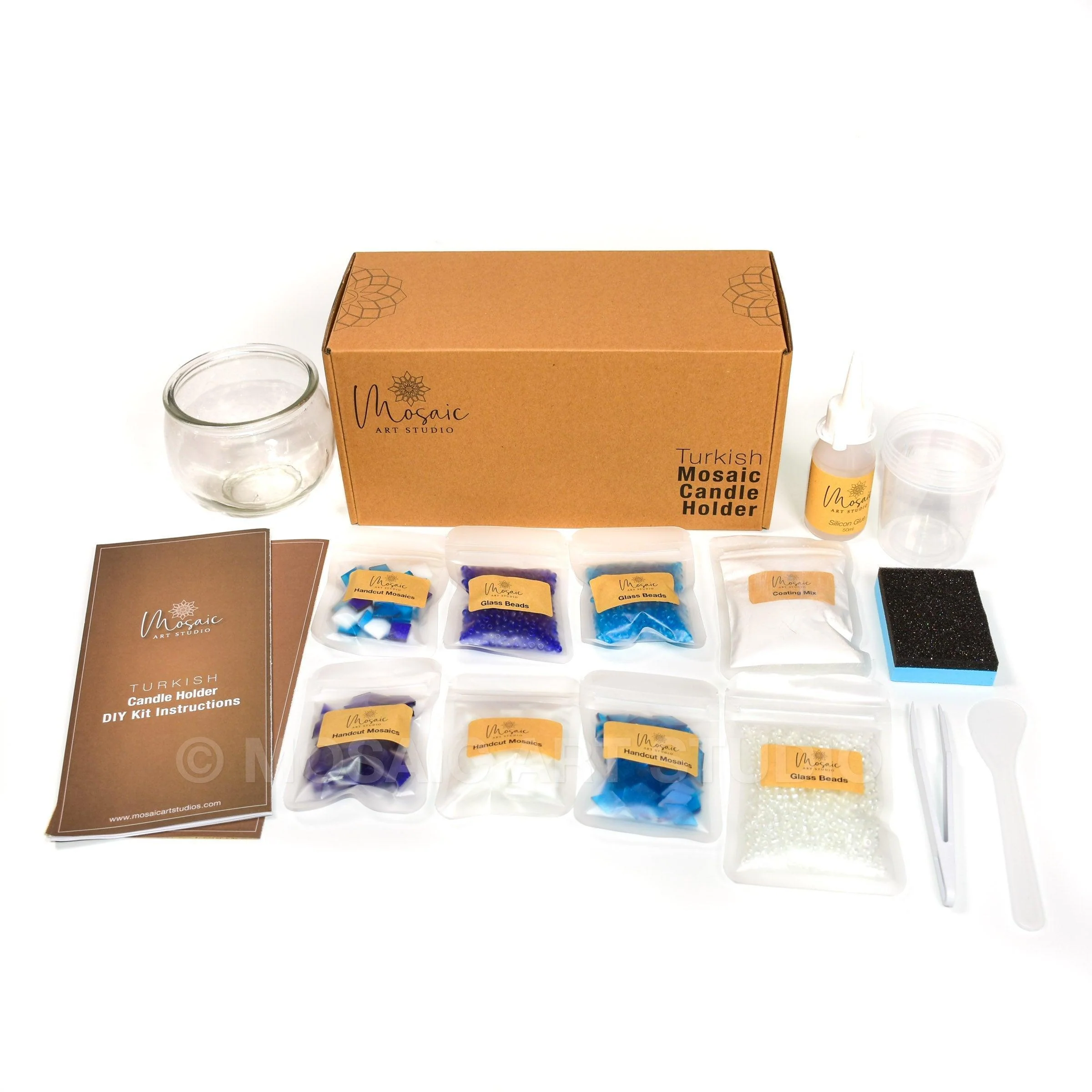 Mosaic Candle Holder DIY Home Kit "AEGEAN" - Image 9