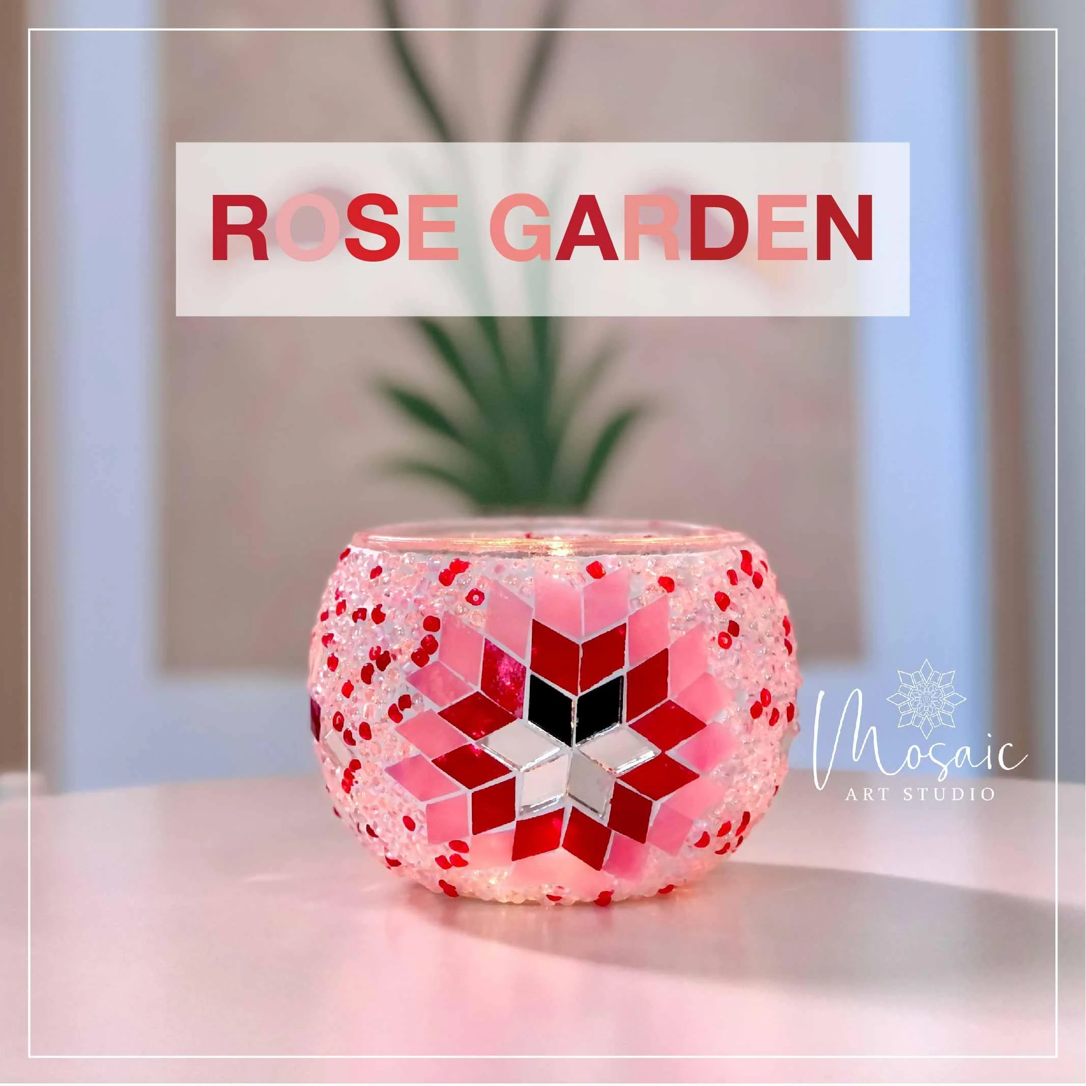 Mosaic Candle Holder DIY Home Kit "ROSE GARDEN" - Image 7