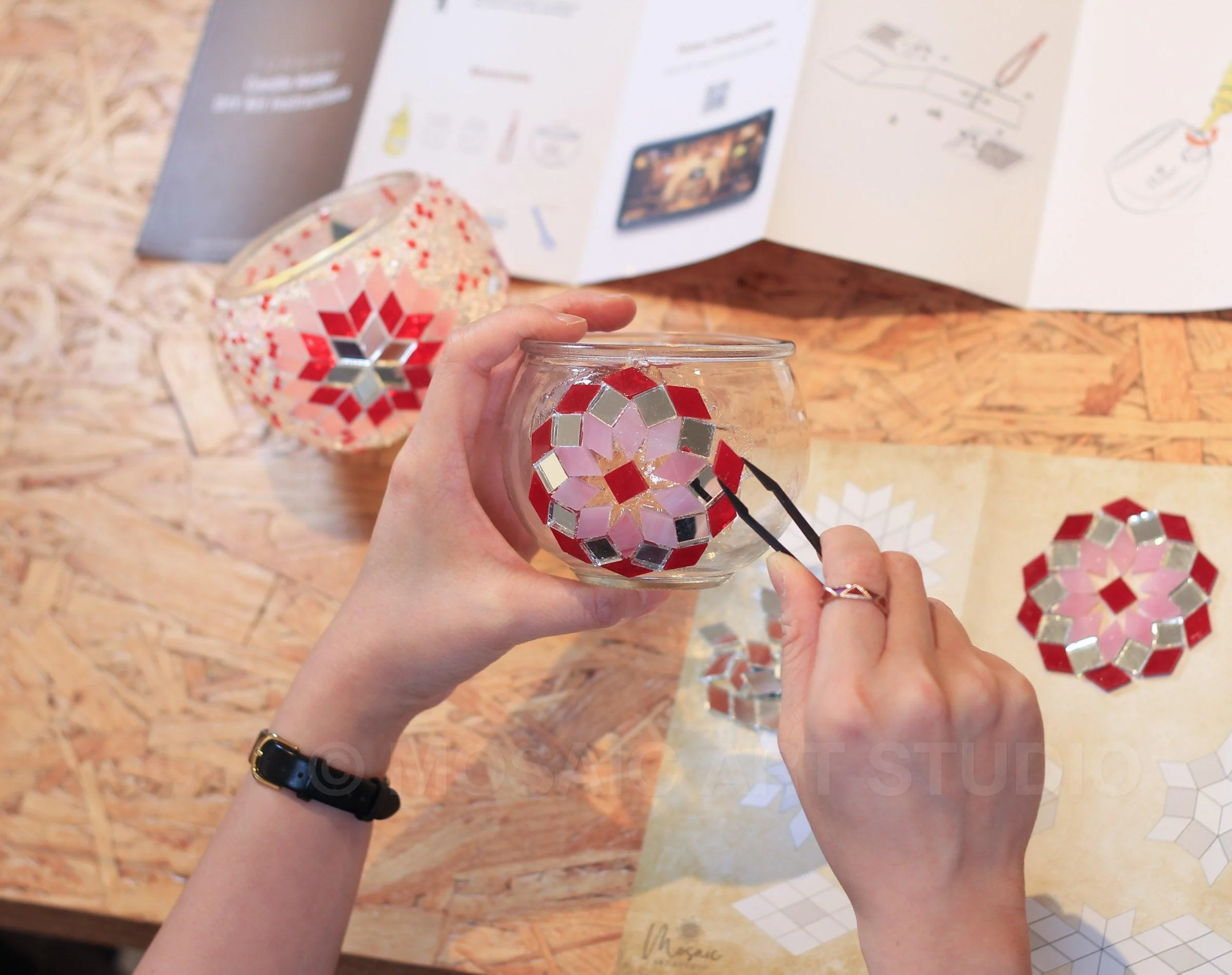 Mosaic Candle Holder DIY Home Kit "ROSE GARDEN" - Image 8