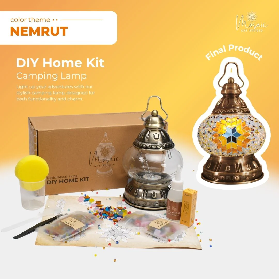 Turkish Mosaic Lamp DIY Kit – Nemrut Color Theme - Image 3