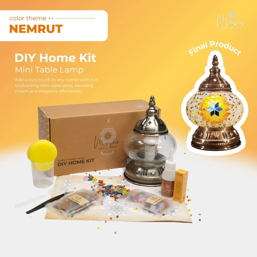 Turkish Mosaic Lamp DIY Kit – Nemrut Color Theme - Image 4