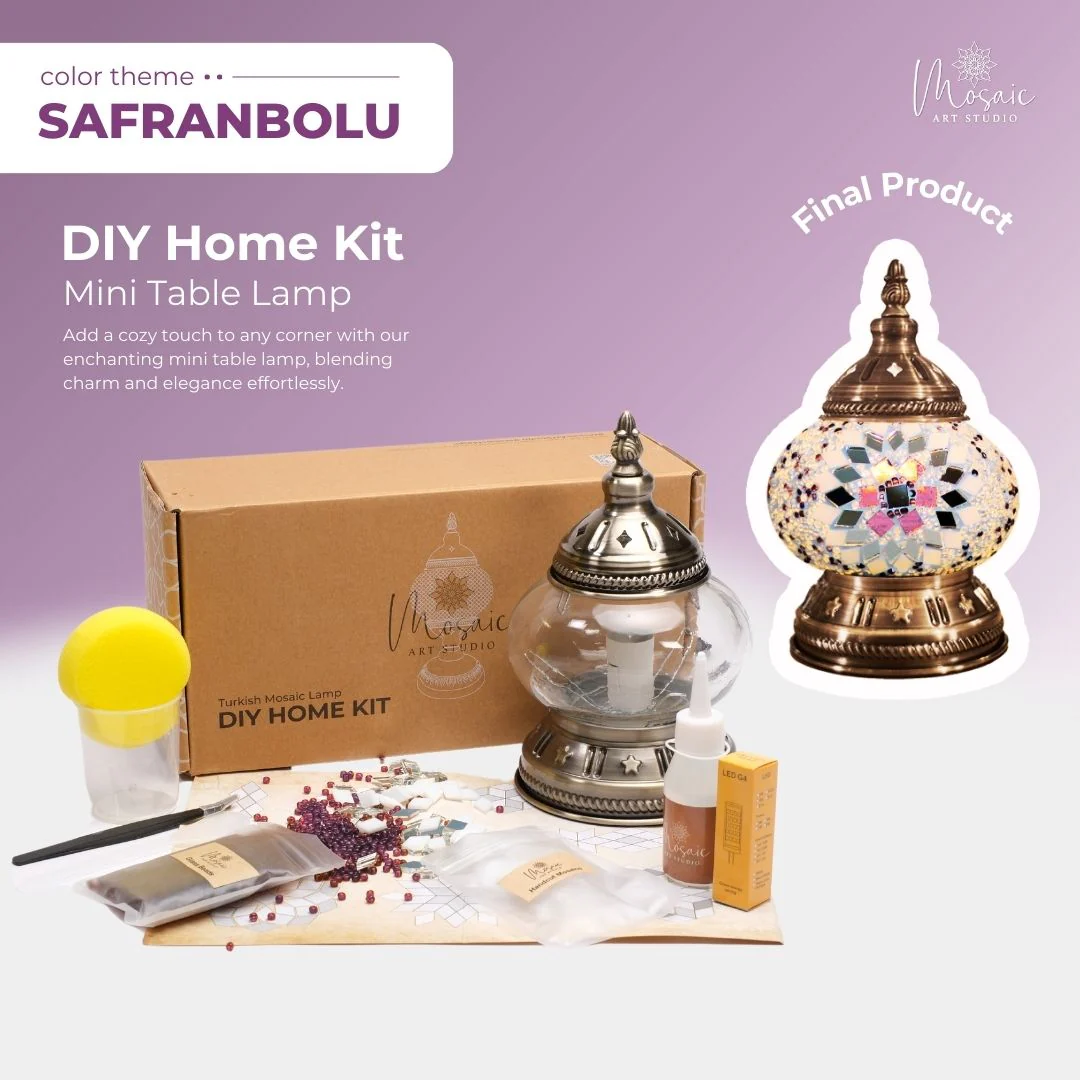 Turkish Mosaic Lamp DIY Kit – Safranbolu Color Palette - Image 3