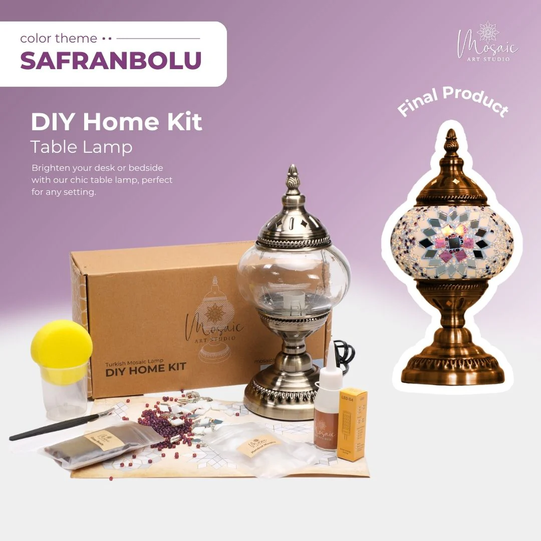 Turkish Mosaic Lamp DIY Kit – Safranbolu Color Palette - Image 6